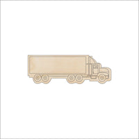 Semi Truck Wood Craft Shape - Laser Cut Baltic Birch Unfinished DIY Wood Art Supplies CAR64 - The Wood Shape Store