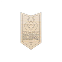 Zombie Sign Wood Craft Shape - Laser Cut Baltic Birch Unfinished DIY Wood Art Supplies SGN78 - The Wood Shape Store