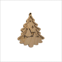 Tree 3D Laser Cut Ornament – Baltic Birch Wood Craft Supplies | DIY Wood Ornament Kit XM99 - The Wood Shape Store