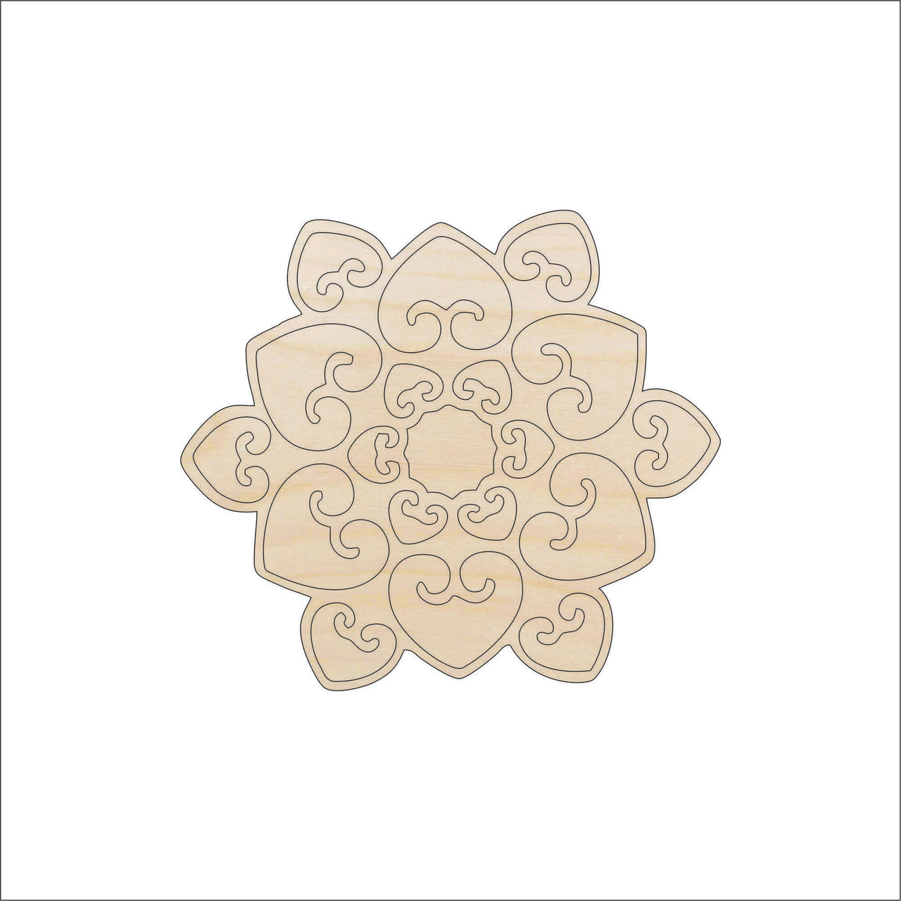 Snowflake Wood Craft Shape - Laser Cut Baltic Birch Unfinished DIY Wood Art Supplies SNW1 - The Wood Shape Store