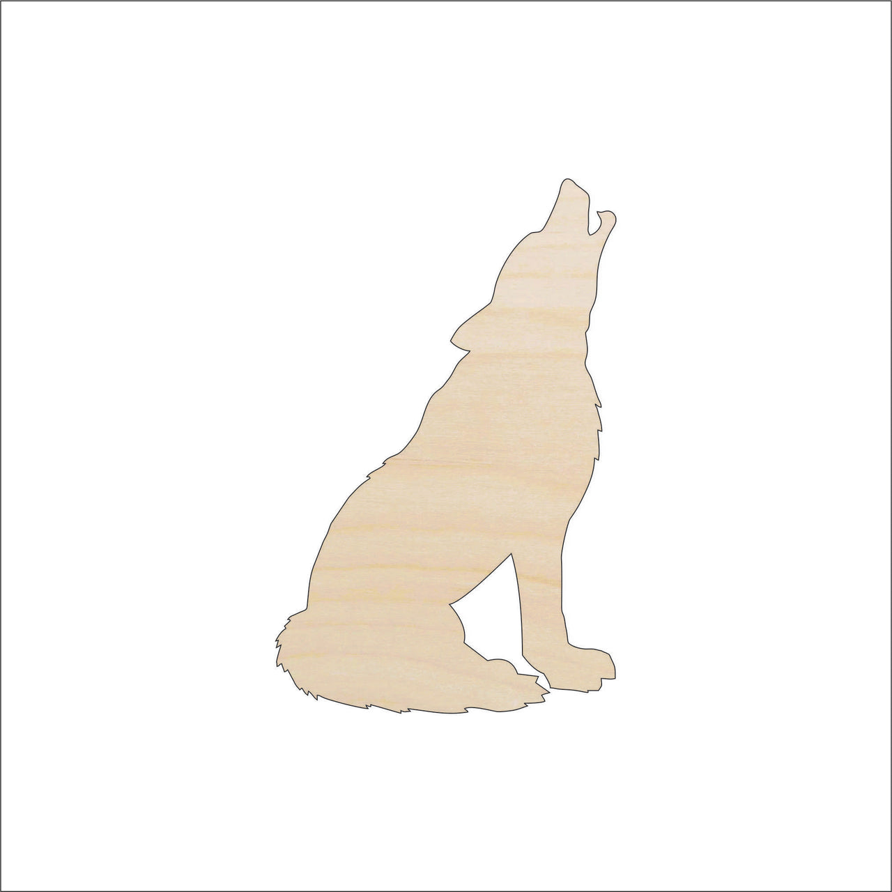Coyote Wood Craft Shape – Laser Cut Baltic Birch Unfinished DIY Wood Art Supplies ANML7 - The Wood Shape Store