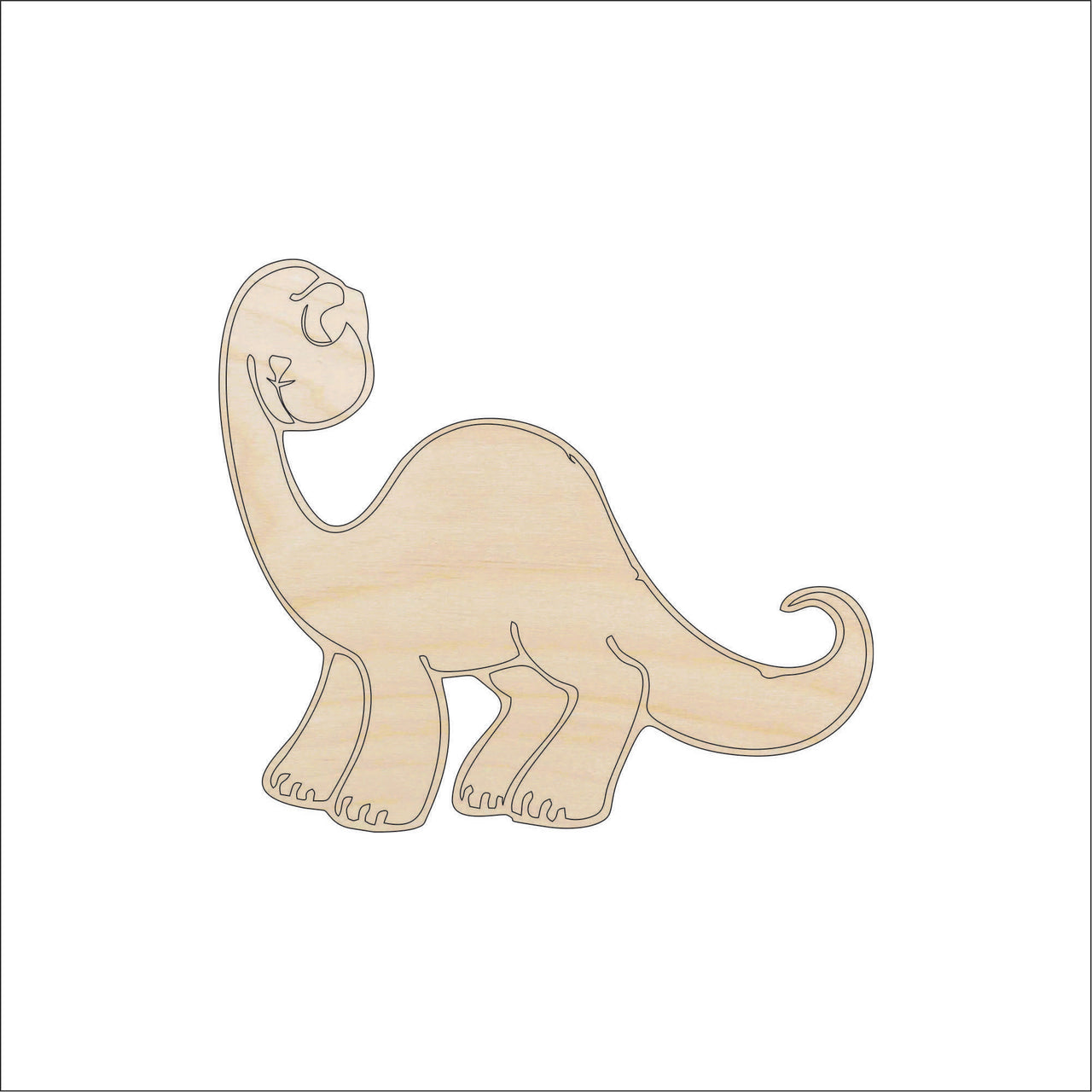 Dinosaur - Wood Craft Shape - Laser Cut Baltic Birch Unfinished DIY Wood Art Supplies DIN6 - The Wood Shape Store