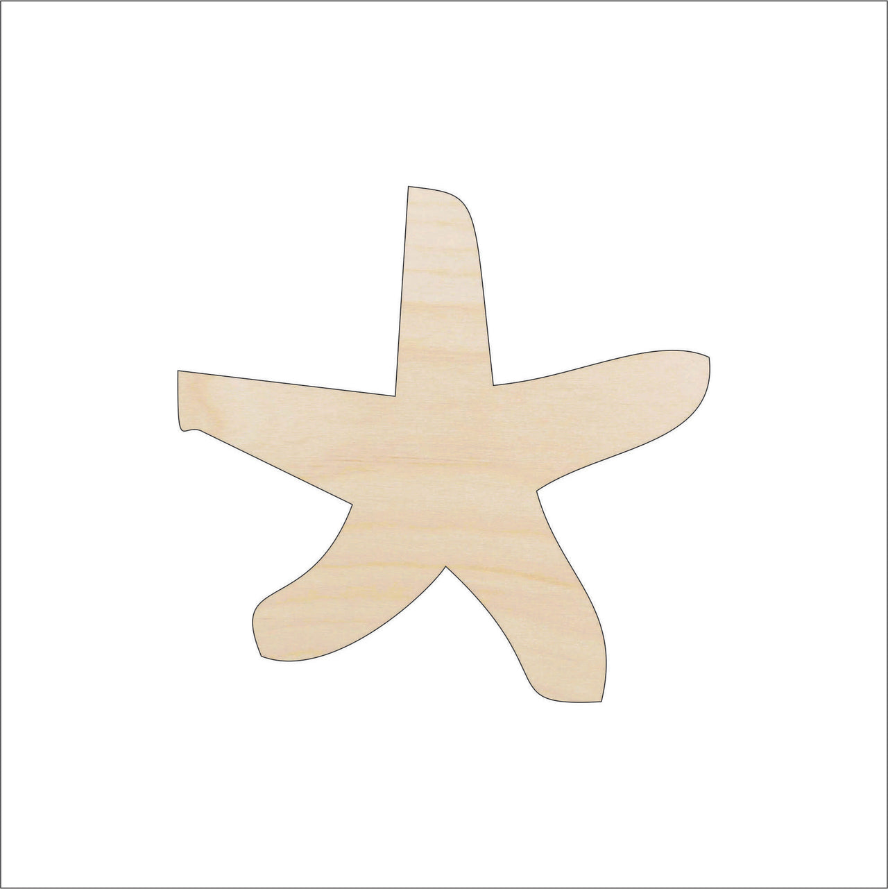 Starfish Wood Craft Shape - Laser Cut Baltic Birch Unfinished DIY Wood Art Supplies SEA62 - The Wood Shape Store