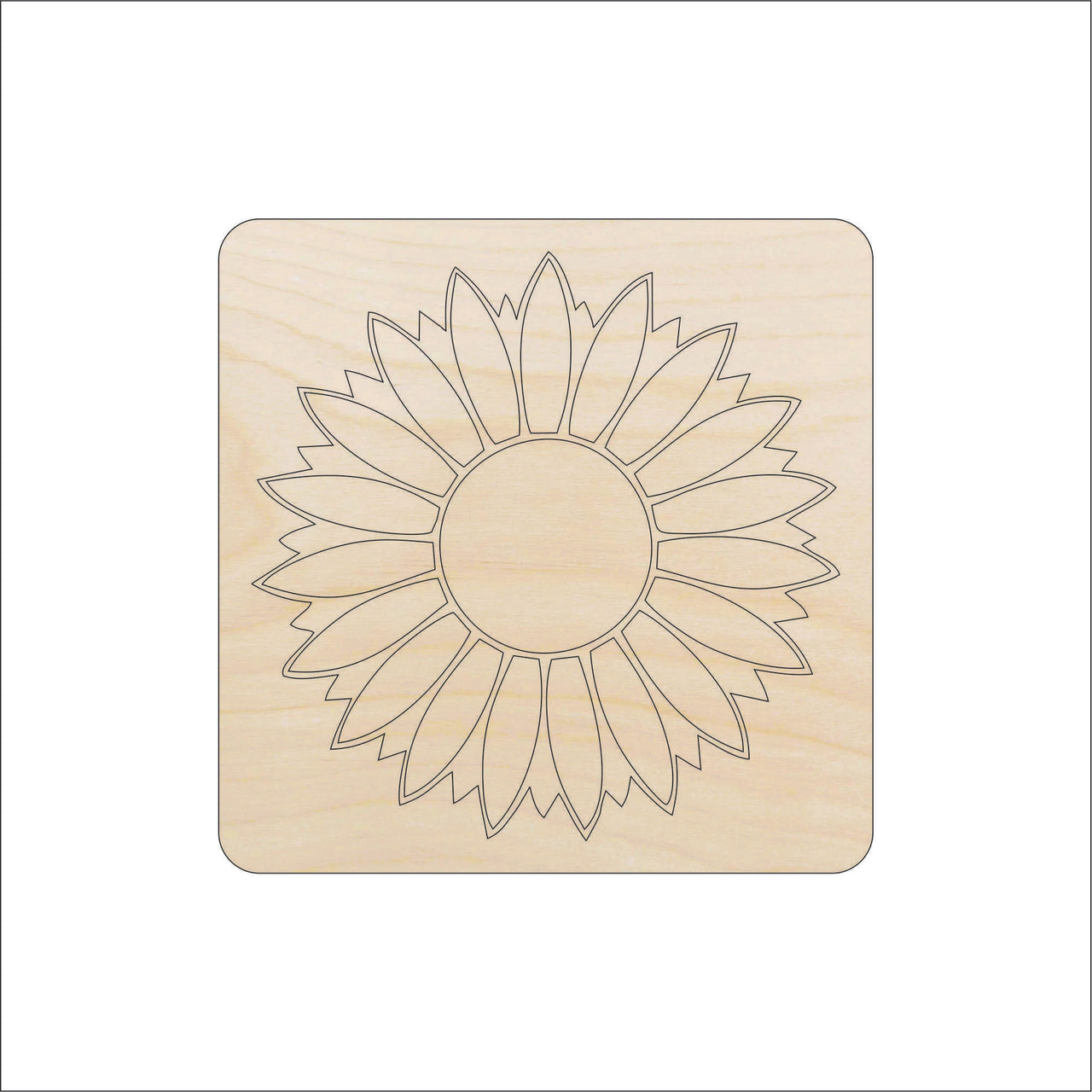 Flower Wood Craft Shape - Laser Cut Baltic Birch Unfinished DIY Wood Art Supplies FLR83 - The Wood Shape Store