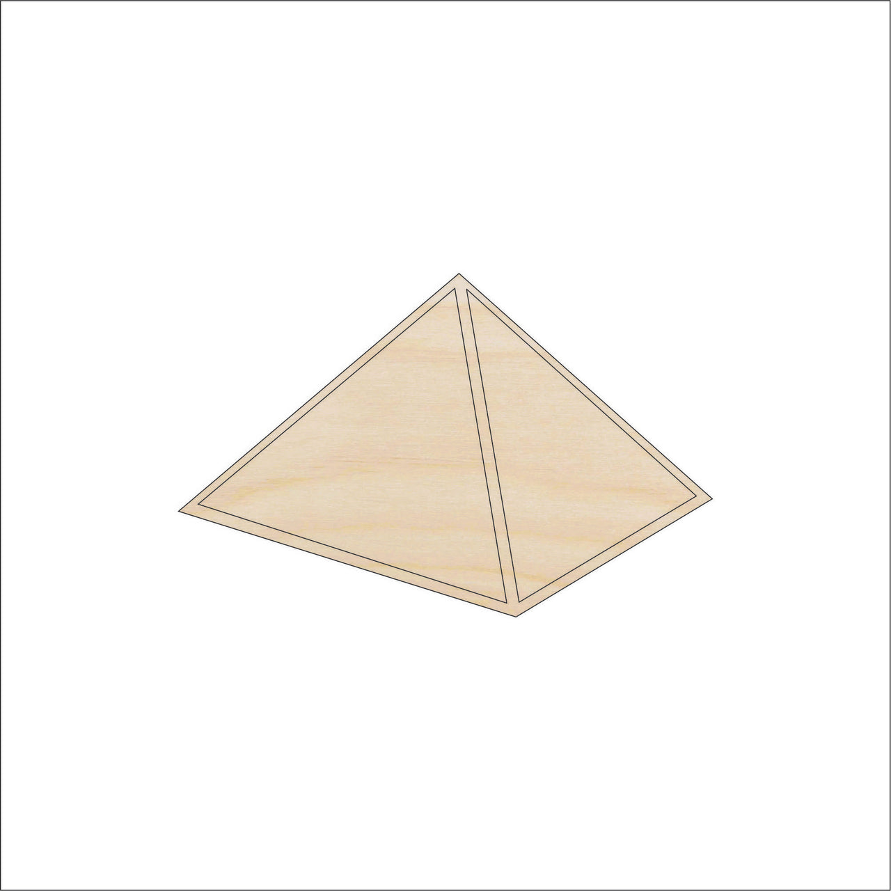 Pyramid Wood Craft Shape - Laser Cut Baltic Birch Unfinished DIY Wood Art Supplies WLD33 - The Wood Shape Store