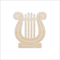 Harp Lyre Wood Craft Shape - Laser Cut Baltic Birch Unfinished DIY Wood Art Supplies MSC7 - The Wood Shape Store