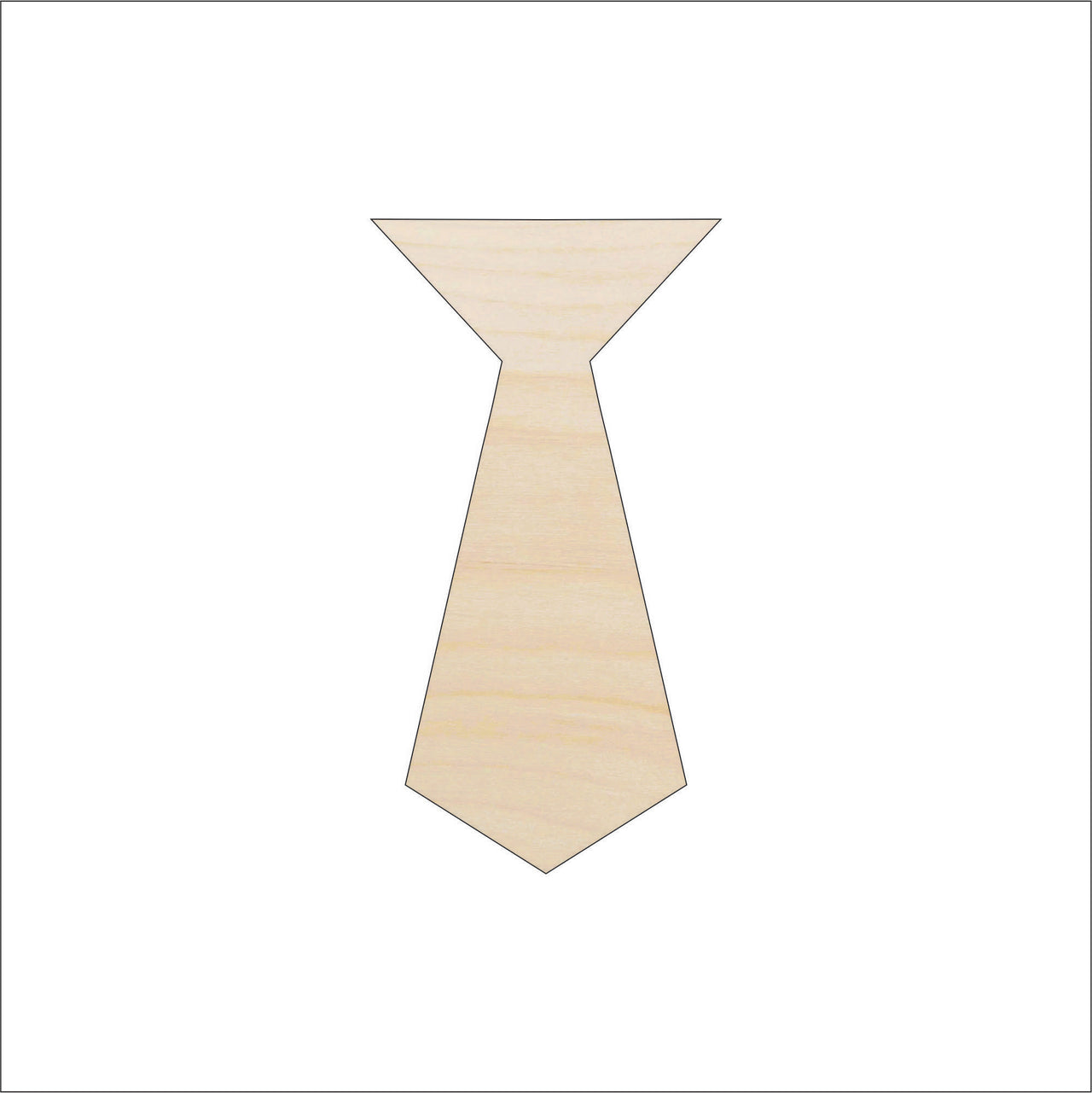 Tie Wood Craft Shape - Laser Cut Baltic Birch Unfinished DIY Wood Art Supplies CLT16 - The Wood Shape Store