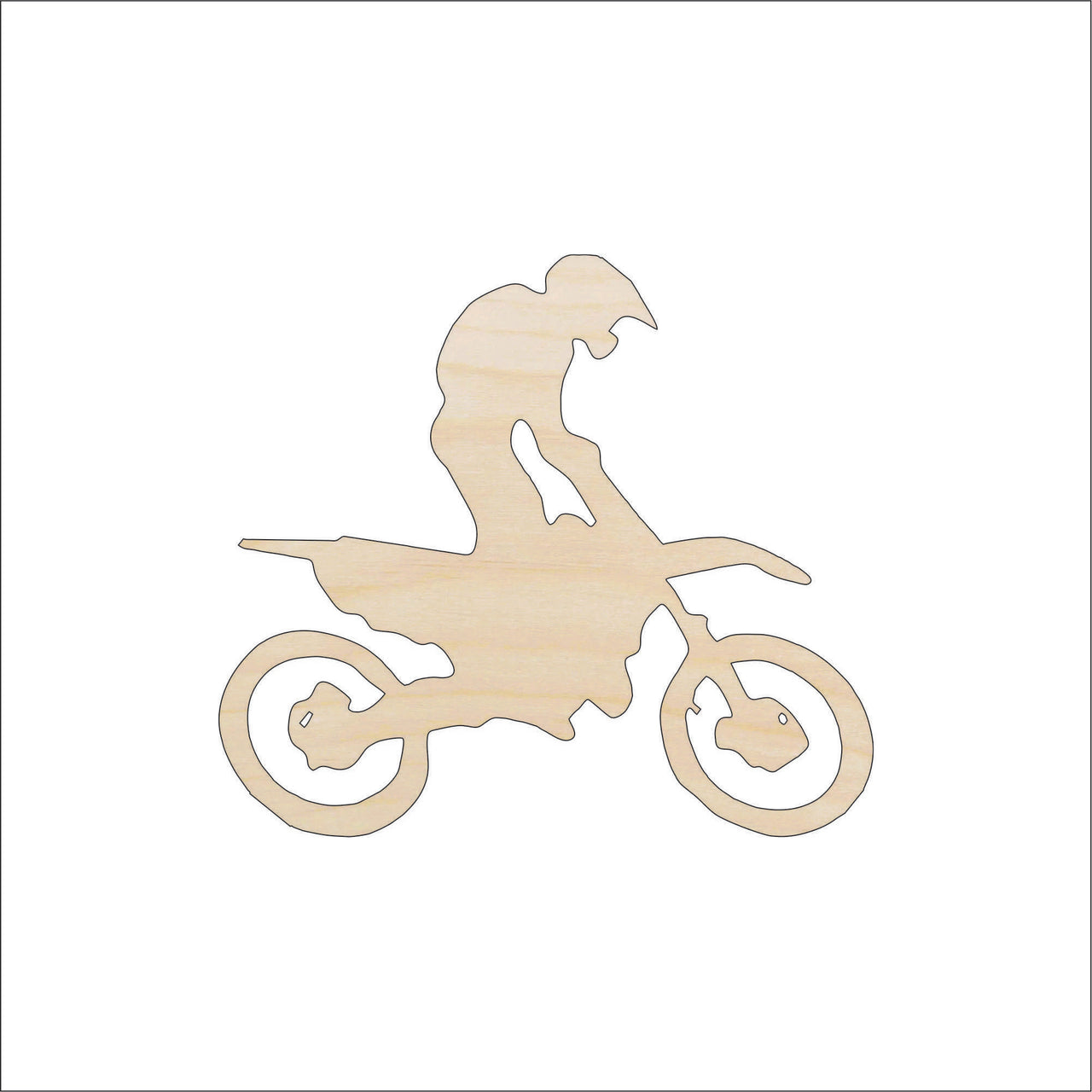 Dirt Bike Wood Craft Shape - Laser Cut Baltic Birch Unfinished DIY Wood Art Supplies SPT63 - The Wood Shape Store