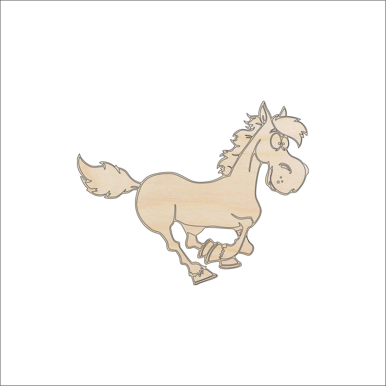 Horse Wood Craft Shape - Laser Cut Baltic Birch Unfinished DIY Wood Art Supplies HRS48 - The Wood Shape Store
