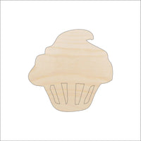 Cupcake Wood Craft Shape - Laser Cut Baltic Birch Unfinished DIY Wood Art Supplies FOD136 - The Wood Shape Store