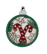 Candy Cane 3D Laser Cut Ornament – Baltic Birch Wood Craft Supplies | DIY Ornament Kit XM27 - The Wood Shape Store