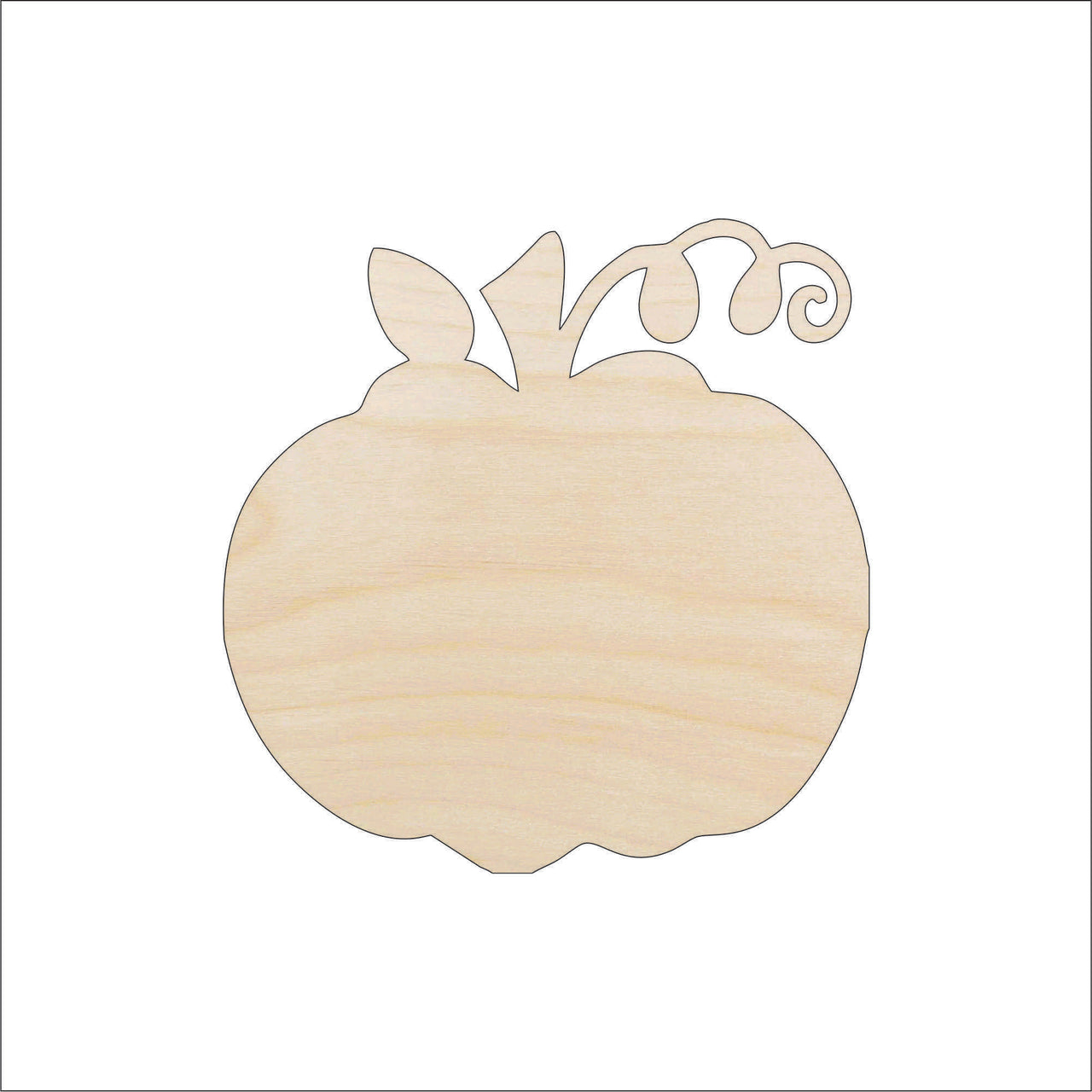 Pumpkin Wood Craft Shape - Laser Cut Baltic Birch Unfinished DIY Wood Art Supplies FAL227 - The Wood Shape Store