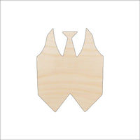 Tie and Vest Wood Craft Shape - Laser Cut Baltic Birch Unfinished DIY Wood Art Supplies CLT17 - The Wood Shape Store