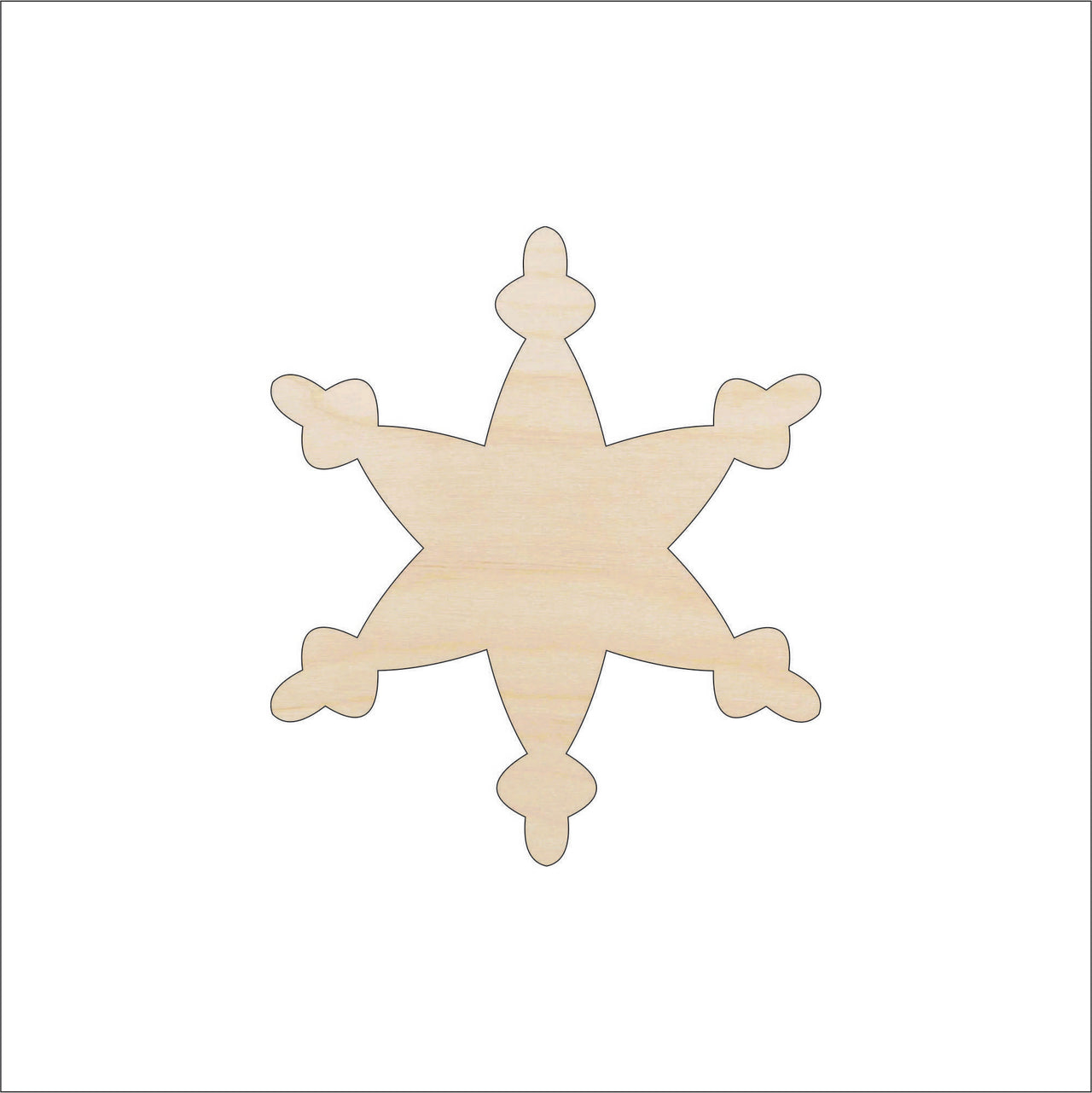 Snowflake Wood Craft Shape - Laser Cut Baltic Birch Unfinished DIY Wood Art Supplies SNW33 - The Wood Shape Store
