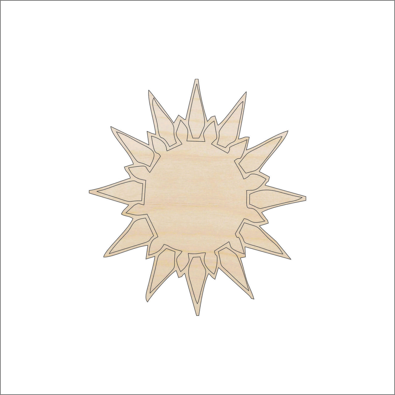 Flower Wood Craft Shape - Laser Cut Baltic Birch Unfinished DIY Wood Art Supplies FLR10 - The Wood Shape Store