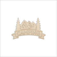 Camping Sign Wood Craft Shape - Laser Cut Baltic Birch Unfinished DIY Wood Art Supplies TRP65 - The Wood Shape Store
