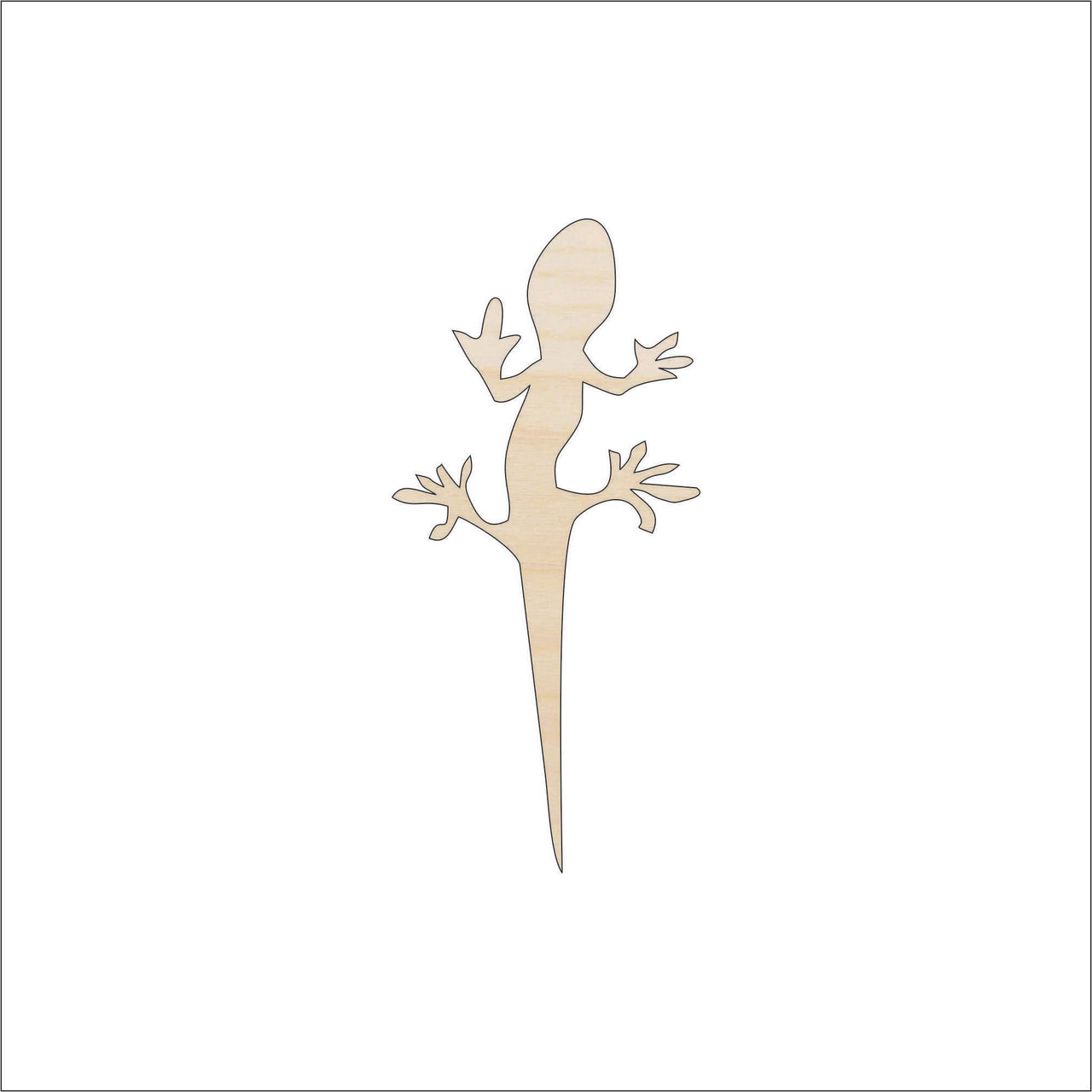 Gecko Wood Craft Shape - Laser Cut Baltic Birch Unfinished DIY Wood Art Supplies REP34 - The Wood Shape Store