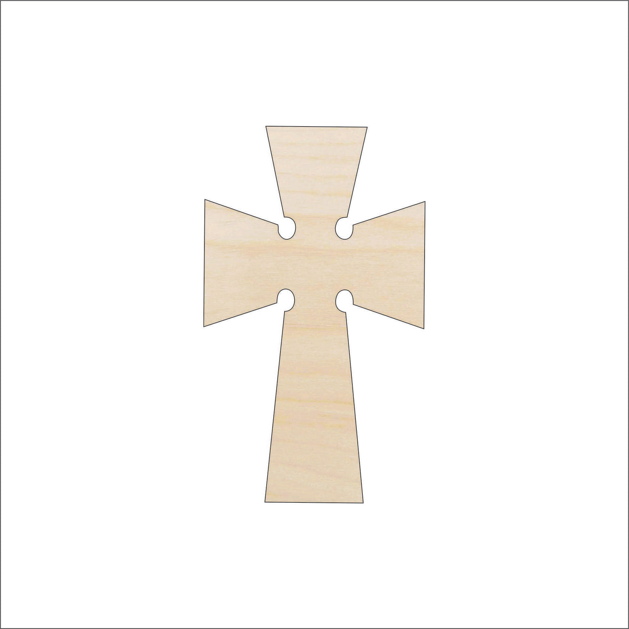 Cross Wood Craft Shape - Laser Cut Baltic Birch Unfinished DIY Wood Art Supplies REL30 - The Wood Shape Store
