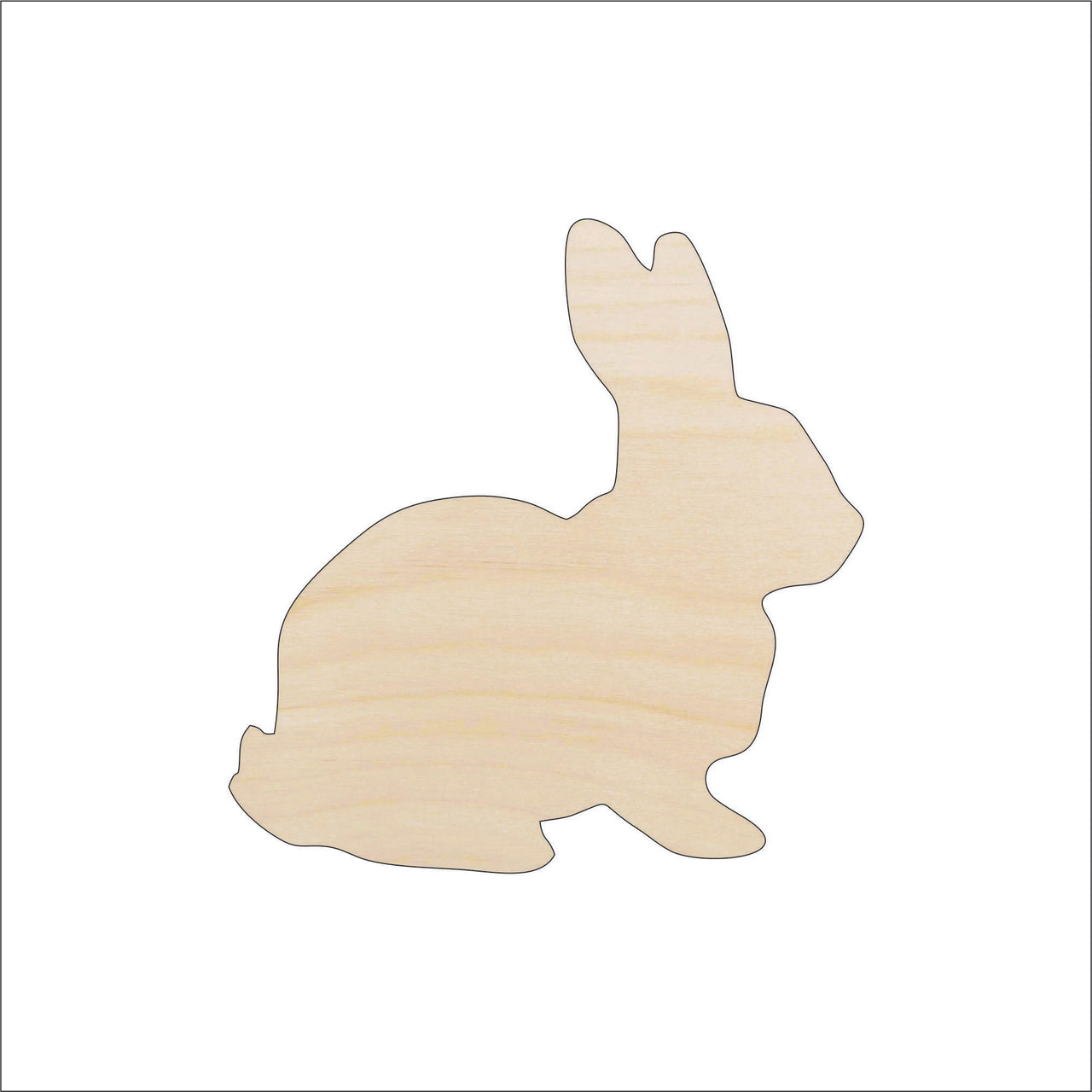 Bunny - Wood Craft Shape - Laser Cut Baltic Birch Unfinished DIY Wood Art Supplies BNY35 - The Wood Shape Store