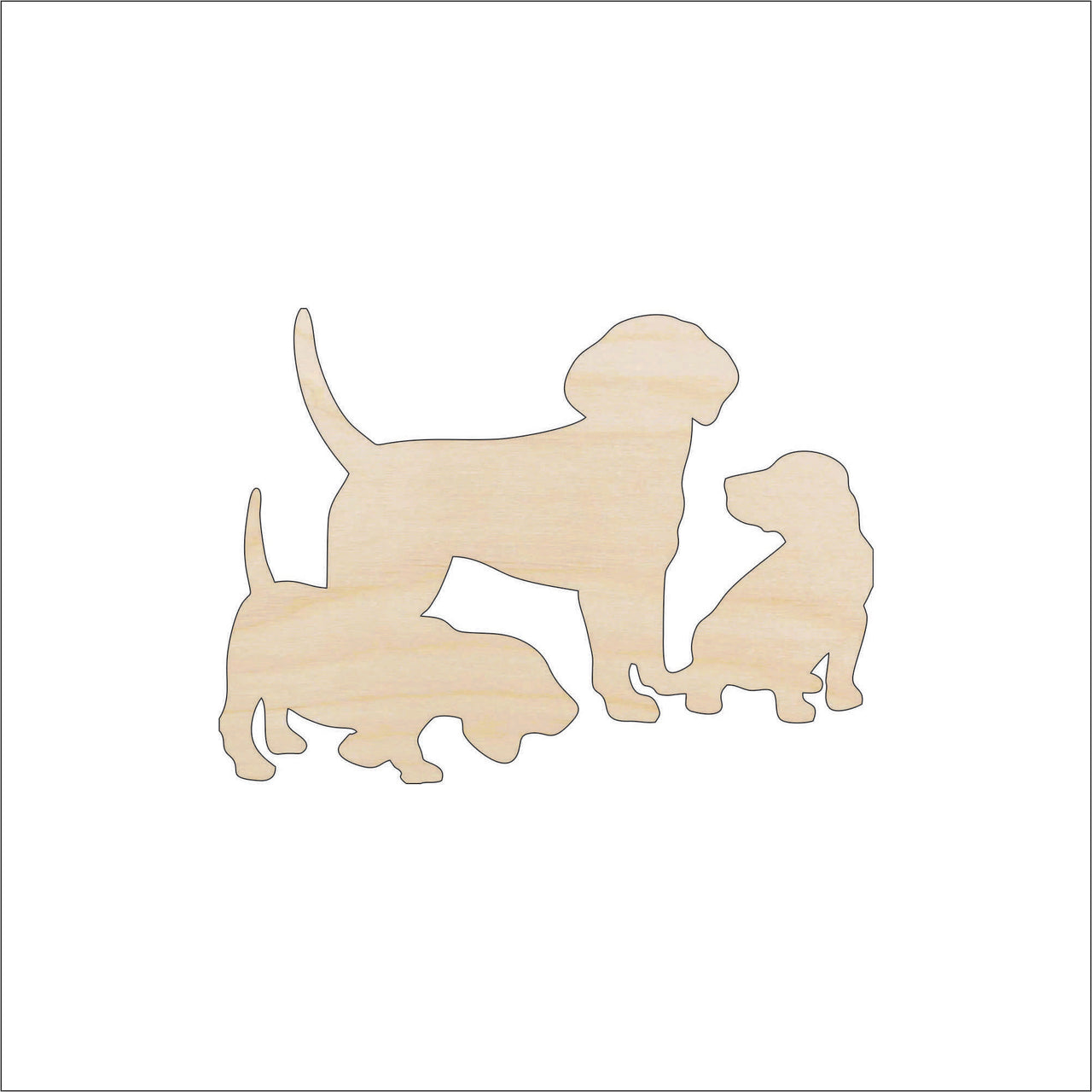 Dog Wood Craft Shape - Laser Cut Baltic Birch Unfinished DIY Wood Art Supplies DOG85 - The Wood Shape Store
