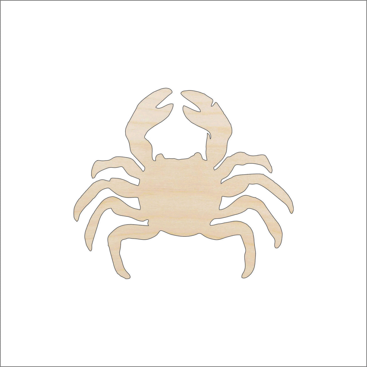 Crab Wood Craft Shape - Laser Cut Baltic Birch Unfinished DIY Wood Art Supplies SEA167 - The Wood Shape Store