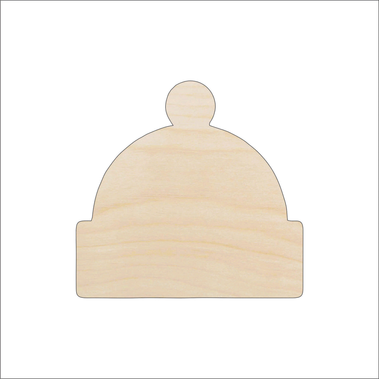 Winter Hat Wood Craft Shape - Laser Cut Baltic Birch Unfinished DIY Wood Art Supplies CLT51 - The Wood Shape Store
