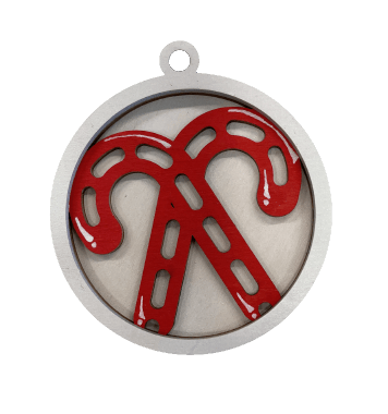 Candy Cane 3D Laser Cut Ornament – Baltic Birch Wood Craft Supplies | DIY Ornament Kit XM22 - The Wood Shape Store