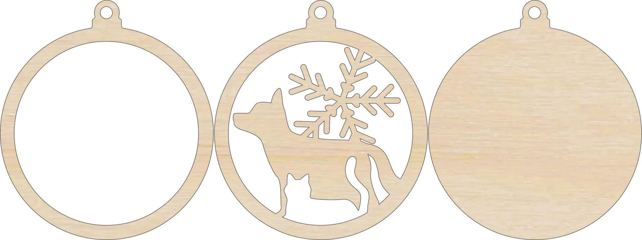 Cat & Dog 3D Laser Cut Ornament – Baltic Birch Wood Craft Supplies | DIY Wood Ornament Kit AN38 - The Wood Shape Store