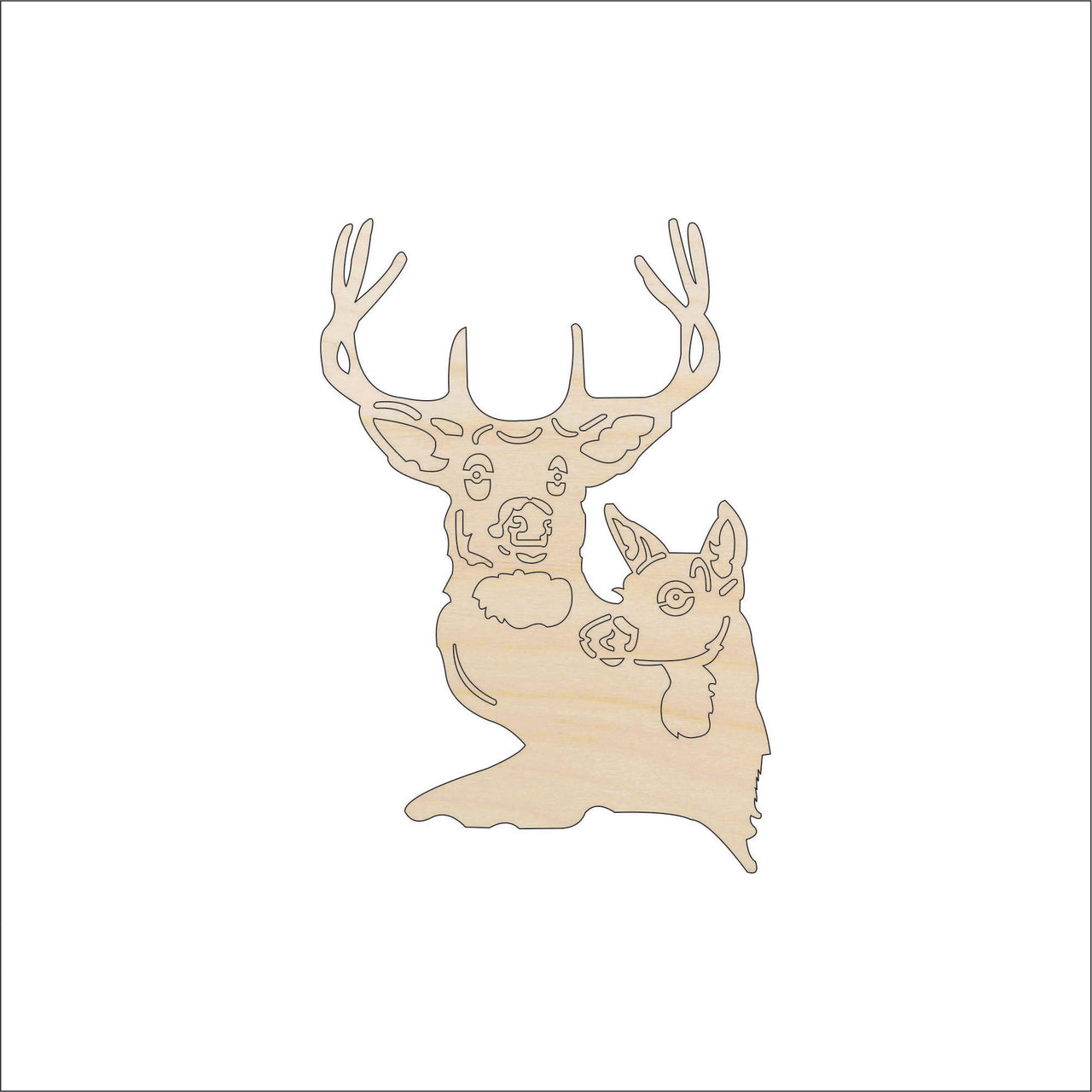 Deer Wood Craft Shape - Laser Cut Baltic Birch Unfinished DIY Wood Art Supplies DER3 - The Wood Shape Store