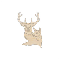 Deer Wood Craft Shape - Laser Cut Baltic Birch Unfinished DIY Wood Art Supplies DER3 - The Wood Shape Store