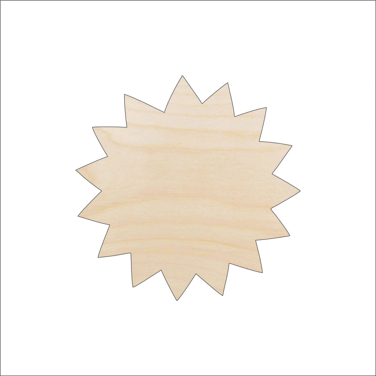 Sun Wood Craft Shape - Laser Cut Baltic Birch Unfinished DIY Wood Art Supplies SKY59 - The Wood Shape Store