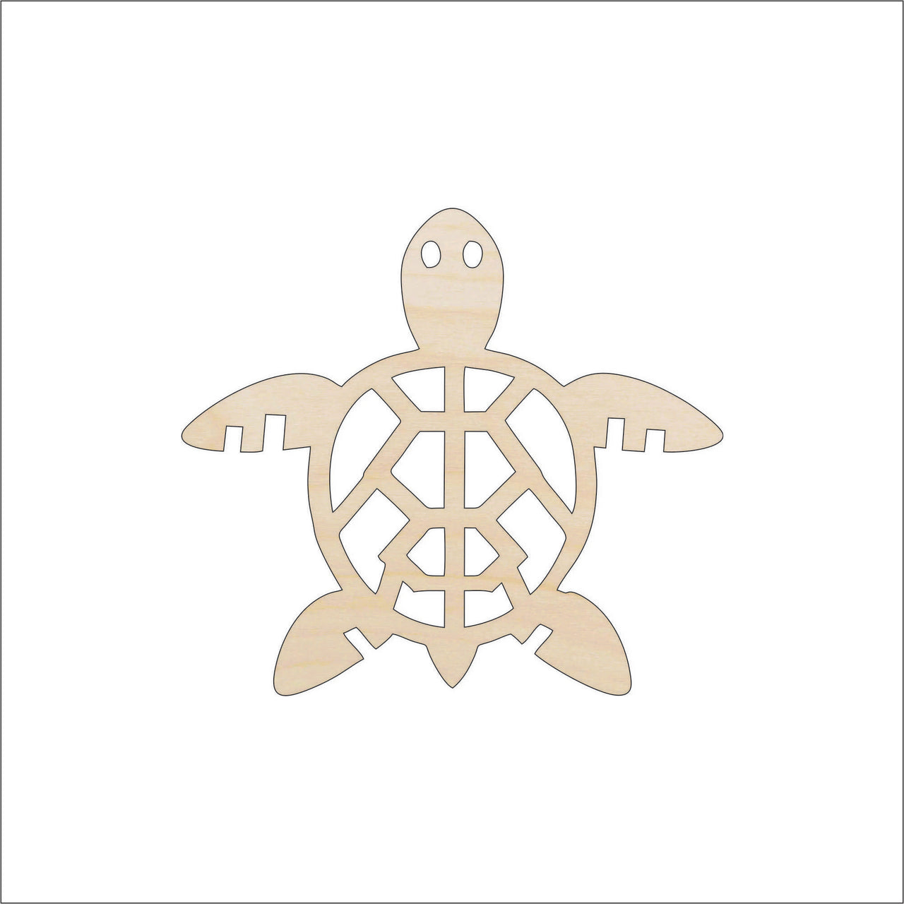 Sea Turtle Wood Craft Shape - Laser Cut Baltic Birch Unfinished DIY Wood Art Supplies REP61 - The Wood Shape Store