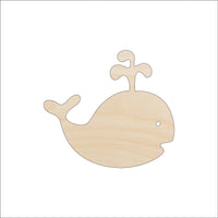 Whale Wood Craft Shape - Laser Cut Baltic Birch Unfinished DIY Wood Art Supplies SEA123 - The Wood Shape Store