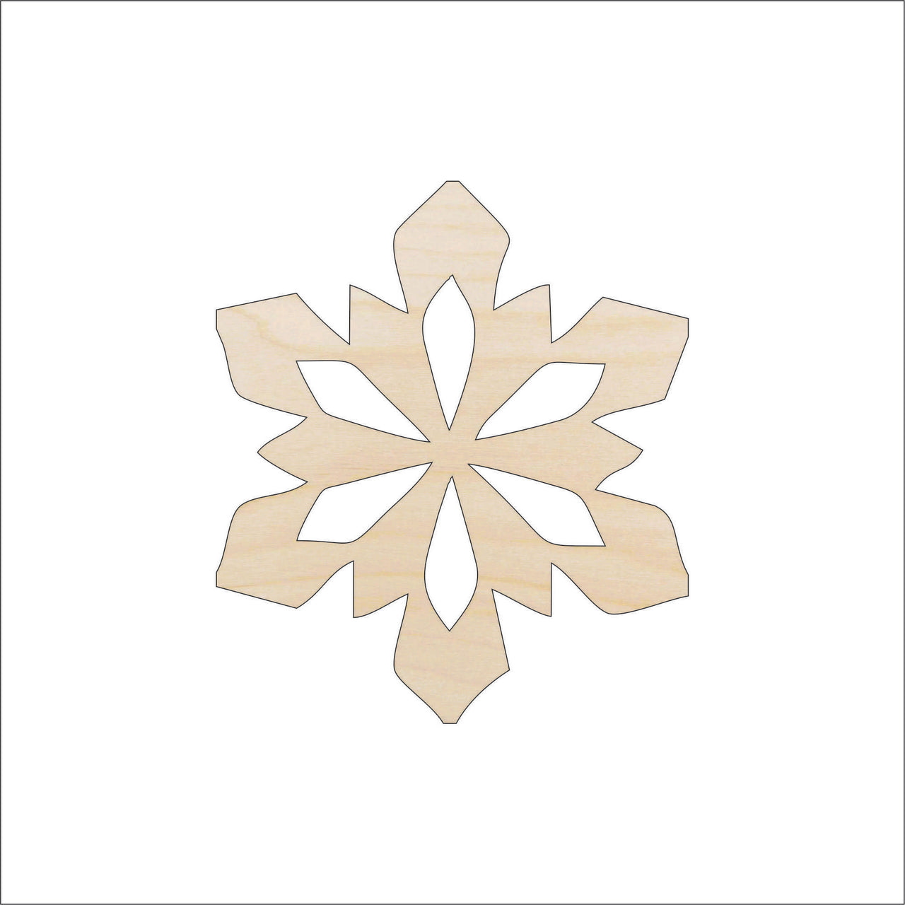 Snowflake Wood Craft Shape - Laser Cut Baltic Birch Unfinished DIY Wood Art Supplies SNW64 - The Wood Shape Store