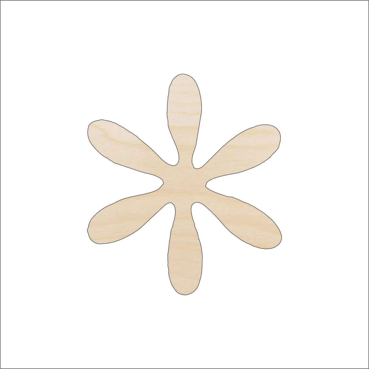 Flower Wood Craft Shape - Laser Cut Baltic Birch Unfinished DIY Wood Art Supplies FLR26 - The Wood Shape Store