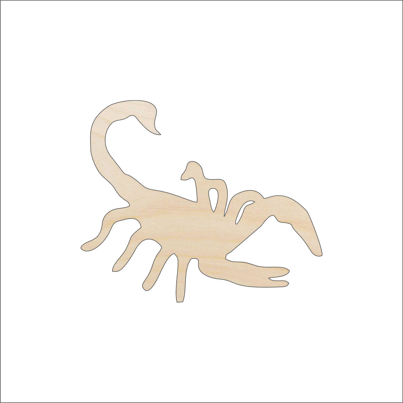 Scorpion Wood Craft Shape - Laser Cut Baltic Birch Unfinished DIY Wood Art Supplies BUG90 - The Wood Shape Store
