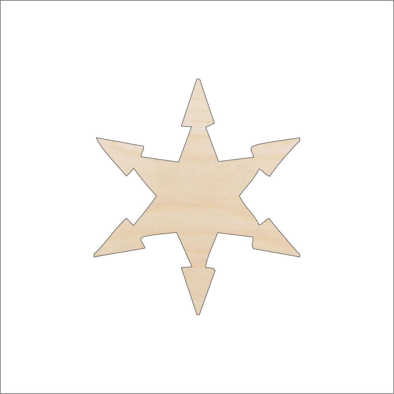 Snowflake Wood Craft Shape - Laser Cut Baltic Birch Unfinished DIY Wood Art Supplies SNW23 - The Wood Shape Store