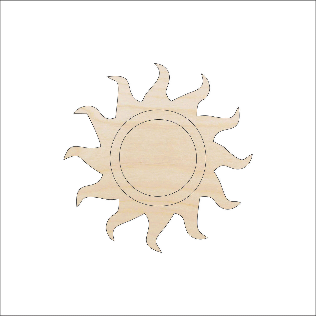 Sun Wood Craft Shape - Laser Cut Baltic Birch Unfinished DIY Wood Art Supplies SKY39 - The Wood Shape Store