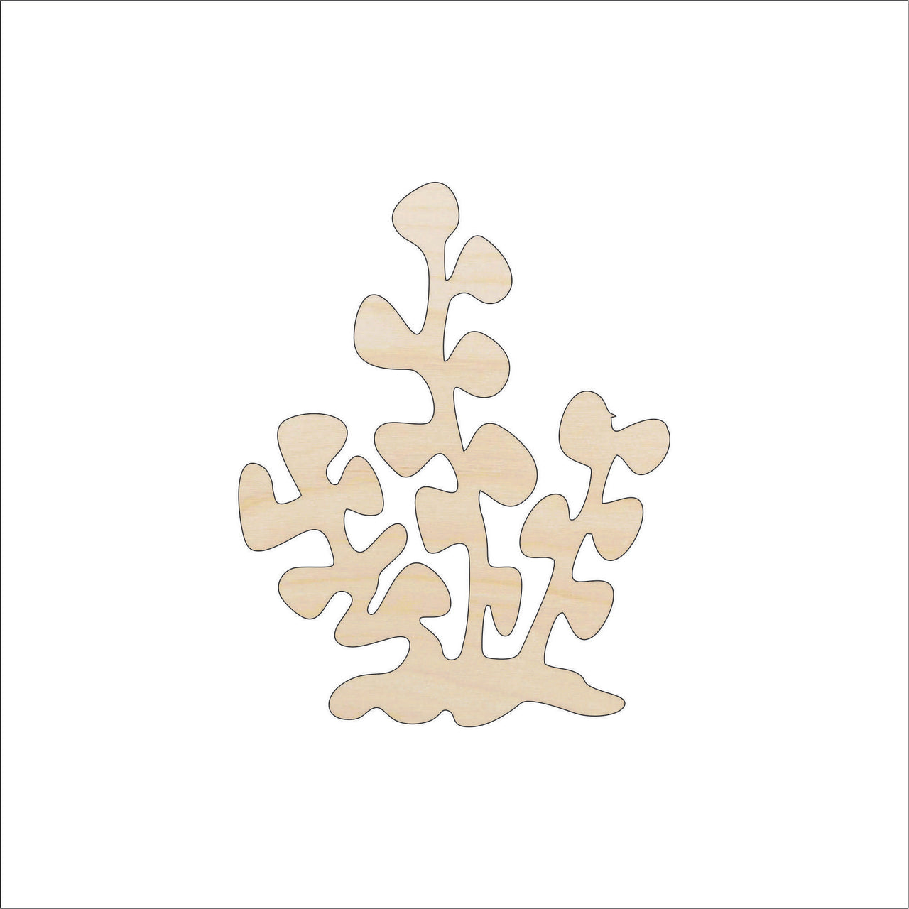 Seaweed Wood Craft Shape - Laser Cut Baltic Birch Unfinished DIY Wood Art Supplies SEA128 - The Wood Shape Store