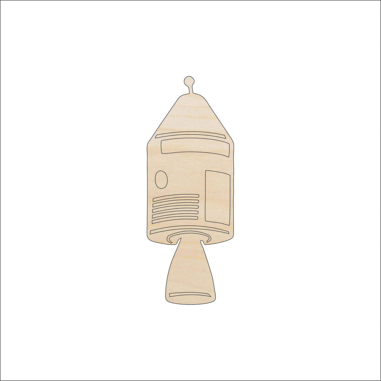 Spaceship Wood Craft Shape - Laser Cut Baltic Birch Unfinished DIY Wood Art Supplies SPC50 - The Wood Shape Store