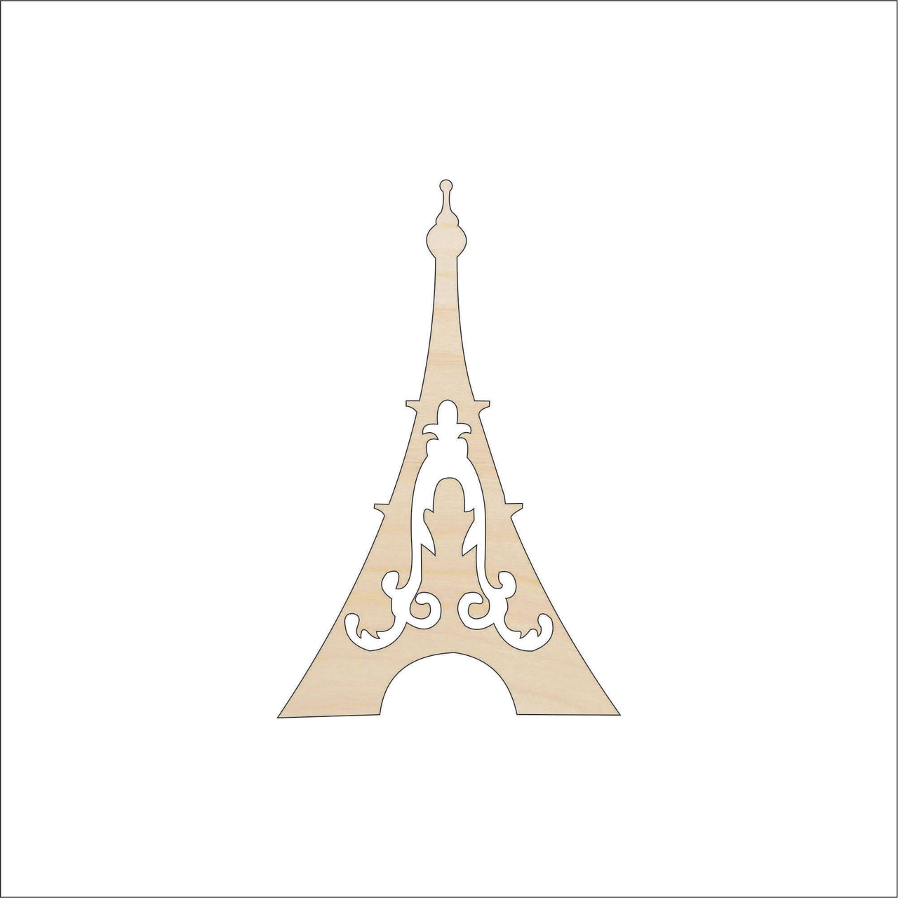 Eiffel Tower Wood Craft Shape - Laser Cut Baltic Birch Unfinished DIY Wood Art Supplies WLD30 - The Wood Shape Store