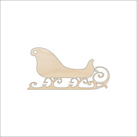 Sleigh Wood Craft Shape - Laser Cut Baltic Birch Unfinished DIY Wood Art Supplies XMS41 - The Wood Shape Store