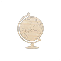 Globe Wood Craft Shape - Laser Cut Baltic Birch Unfinished DIY Wood Art Supplies WLD2 - The Wood Shape Store