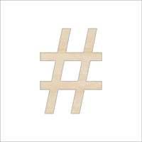 Hashtag  Sign Wood Craft Shape - Laser Cut Baltic Birch Unfinished DIY Wood Art Supplies WRD84 - The Wood Shape Store