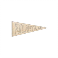 Atlanta Flag Wood Craft Shape - Laser Cut Baltic Birch Unfinished DIY Wood Art Supplies USA1 - The Wood Shape Store