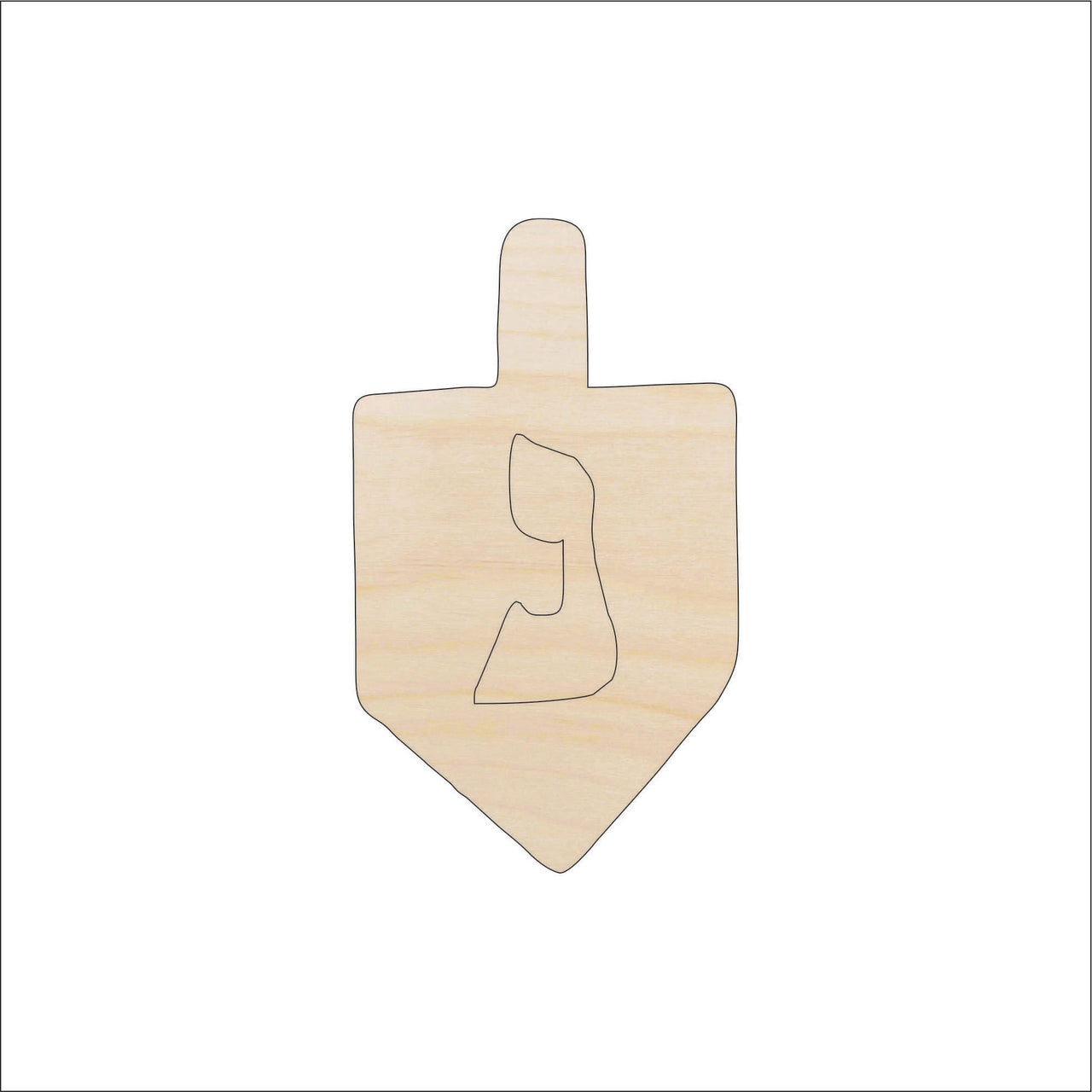 Dreidel Wood Craft Shape - Laser Cut Baltic Birch Unfinished DIY Wood Art Supplies REL83 - The Wood Shape Store