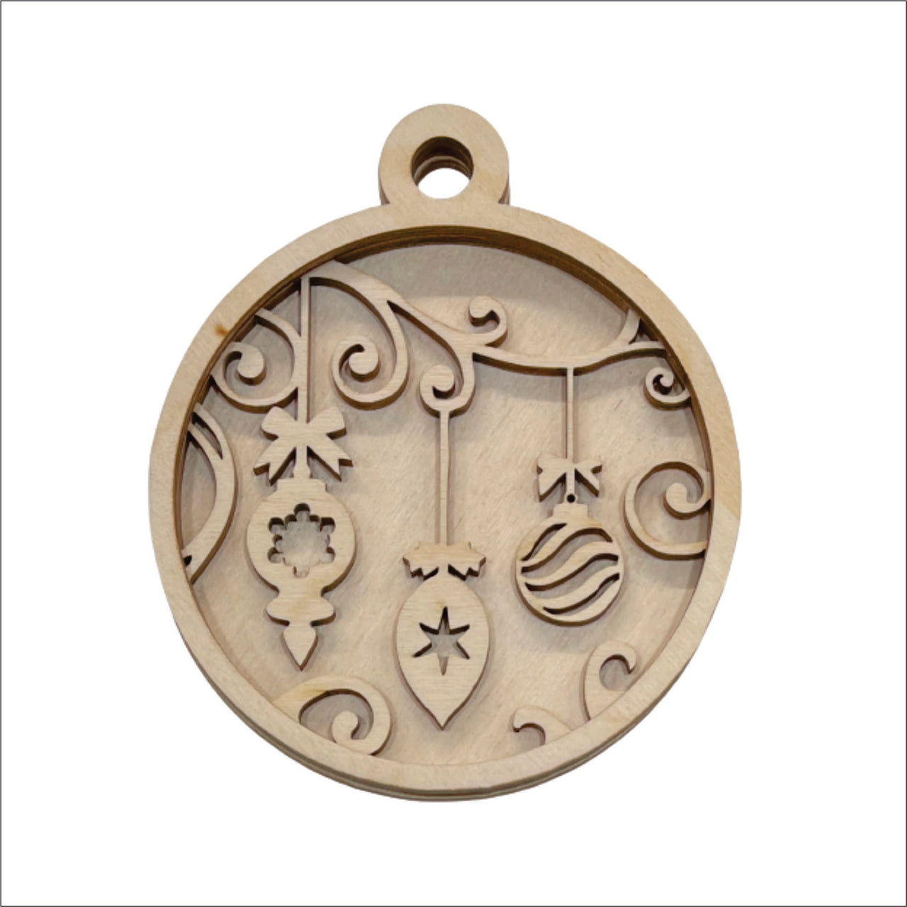 Ornaments 3D Laser Cut Ornament – Baltic Birch Wood Craft Supplies | DIY Wood Ornament Kit XM8 - The Wood Shape Store