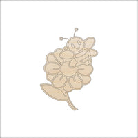 Flower & Bee Wood Craft Shape - Laser Cut Baltic Birch Unfinished DIY Wood Art Supplies FLR59 - The Wood Shape Store