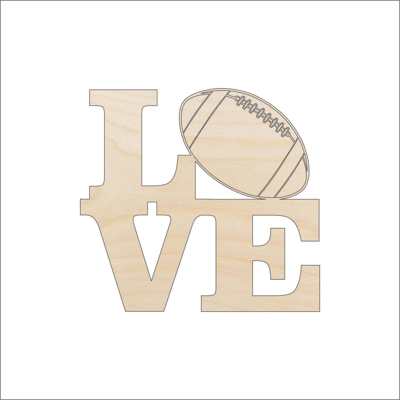 Football Wood Craft Shape - Laser Cut Baltic Birch Unfinished DIY Wood Art Supplies SPT610 - The Wood Shape Store
