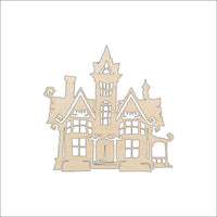 Haunted House Wood Craft Shape - Laser Cut Baltic Birch Unfinished DIY Wood Art Supplies FAL142 - The Wood Shape Store